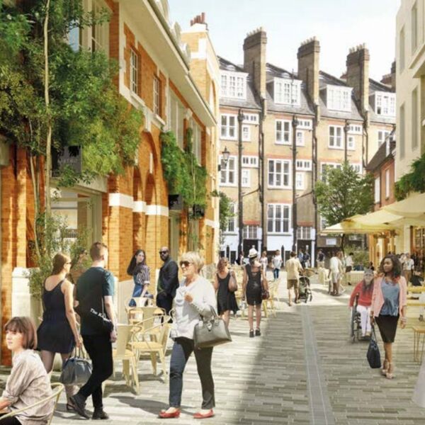 South Molton Triangle, City of Westminster, for Grosvenor and Mitsui Fudosan UK, with Hopkins, BDP, Donald Insall Associates, Twin & Earth and WSP