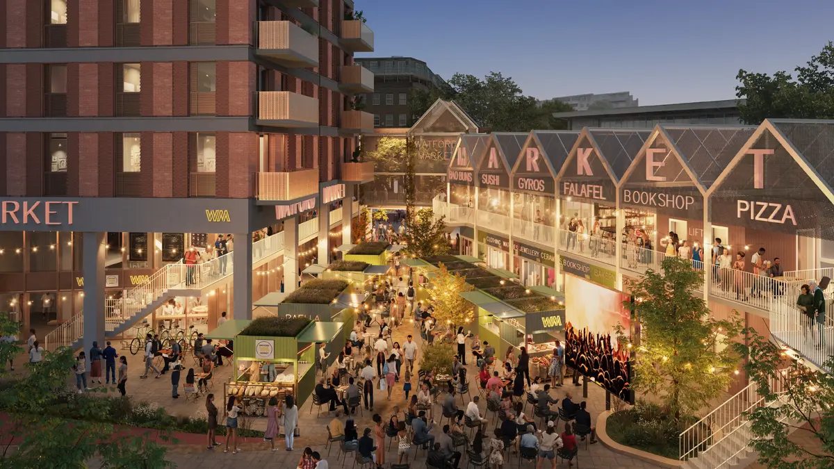 New Watford Market, Watford for Plymouth Holdings with Makower Architects, Carson Sall Architects and Exterior Architecture