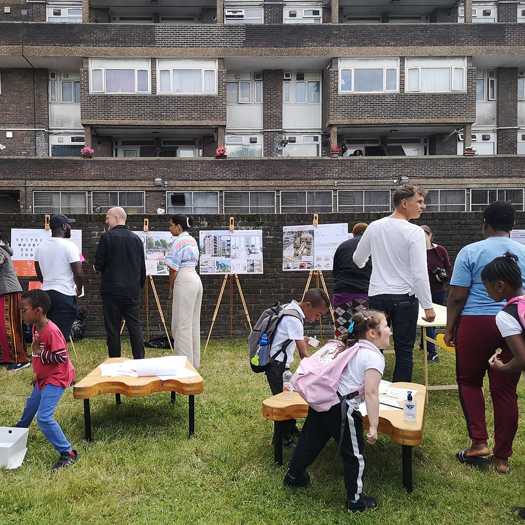 Tustin Estate, London Borough of Southwark for Bouygues UK and Southwark Council with dRMM, Adam Khan Architects, JA Projects, McCloy + Muchemwa and Exterior Architecture and Urban Symbiotics